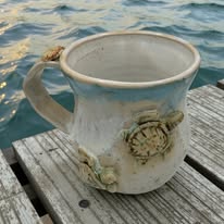 Hand thrown Turtle Beach Mug